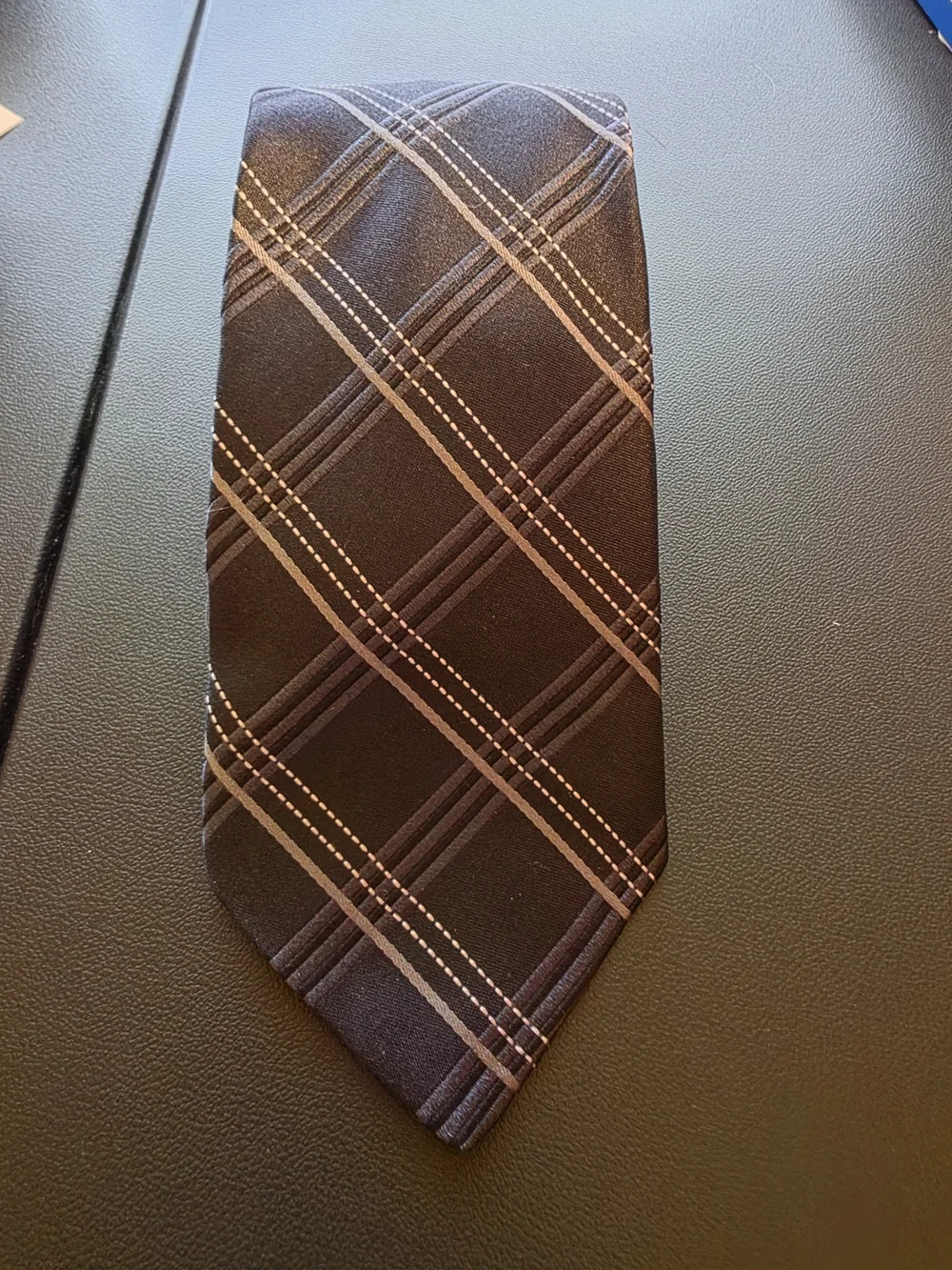 Robert Talbott Navy and Gray Plaid Men's Tie